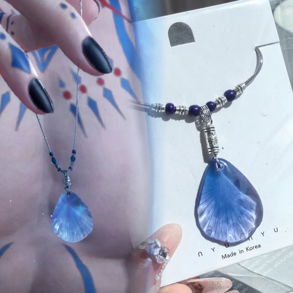 

Игра Love And Deepspace Rafayel, ожерелье для косплея, морской Бог, синяя ракушка, кулон Mistsea Descent, колье-цепочка, ювелирные изделия унисекс