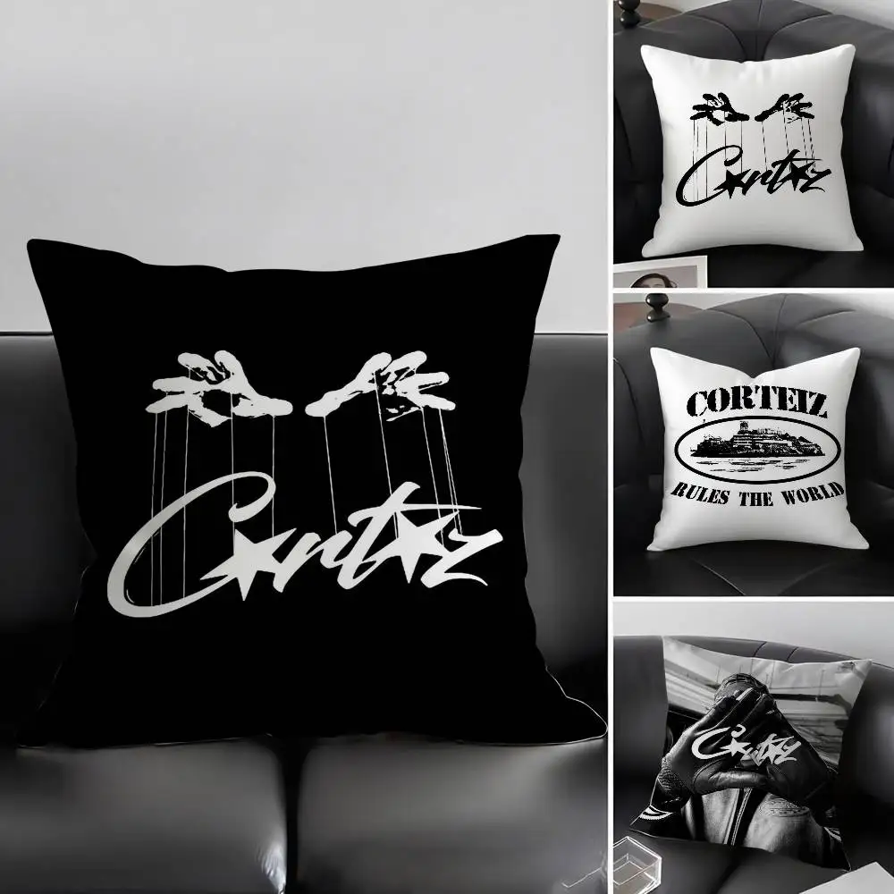 

Fashion Brand C_C-CorTeizS Pillow Case Short Plush Double-sided Printing Home Machine Washable in Winter Cushion Cover