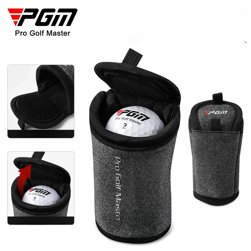 PGM Golf Ball Protection Padded Plush Handy Mini Ball Bag Men's and Women's Waist Pack Clips Can Hold 2 Balls SOB015