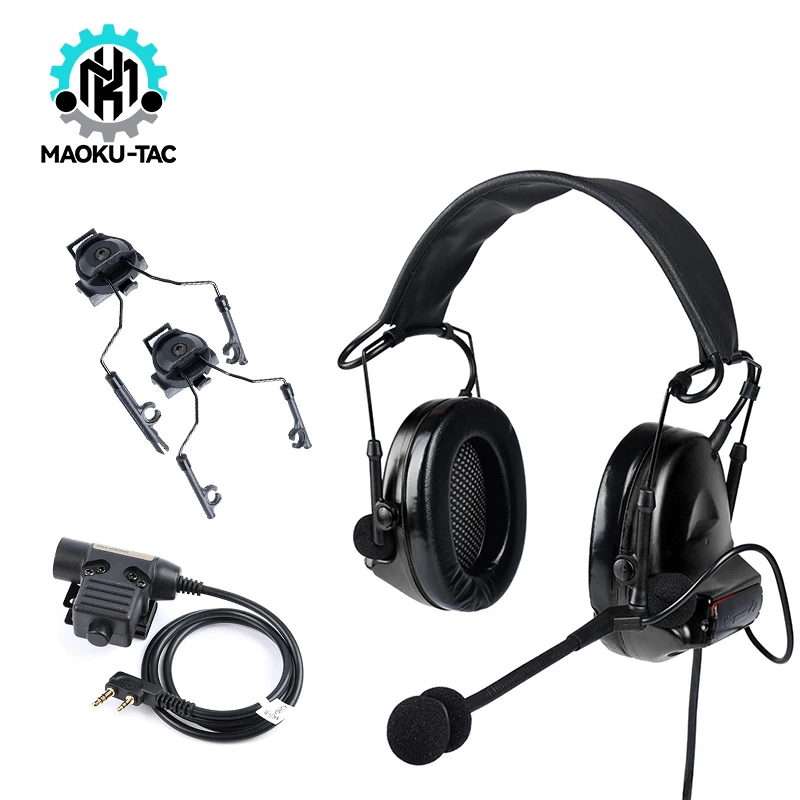 Tactical COMTAC Ⅱ C2 Anti Noise Headset Headworn Helmet Outdoor Intercom Communication Noise Reduction Earphone With Microphone