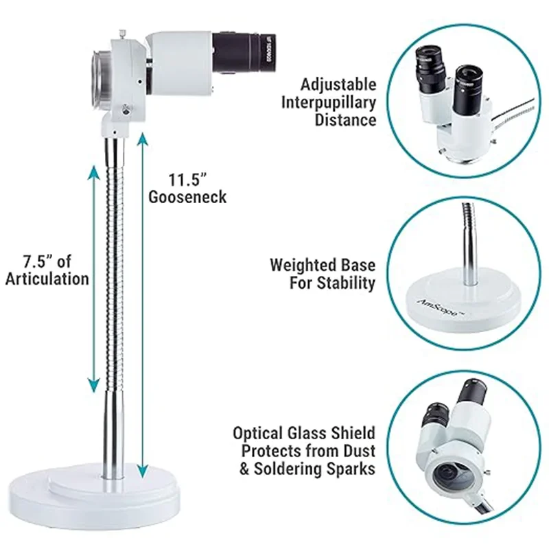 Stereomicroscopes 360 Revolve 8X Magnification Binocular Stereo Microscope for Electronics Repair fast shipping