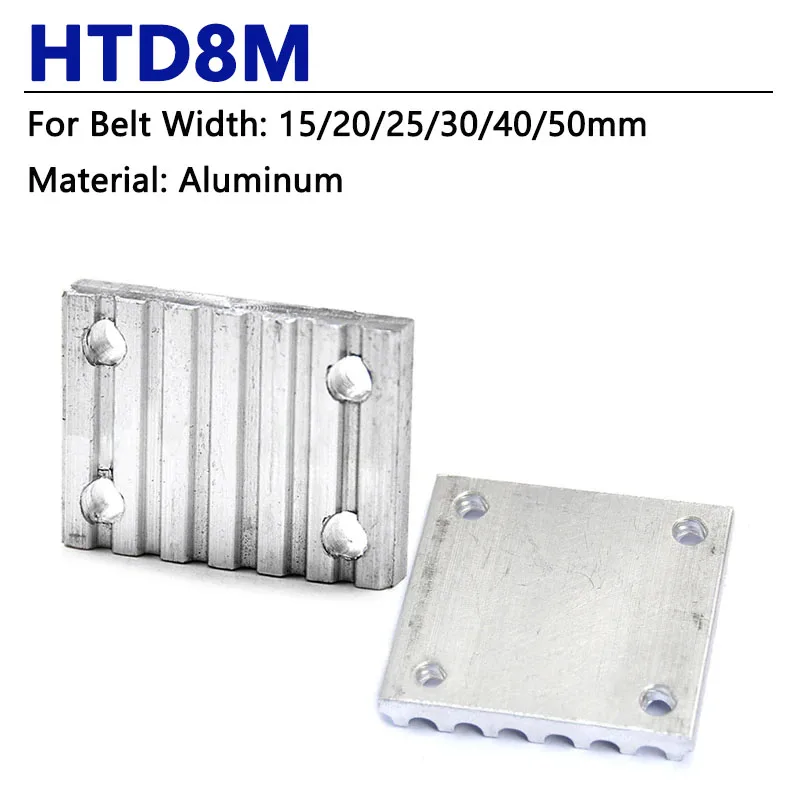 

1pc HTD8M Open Timing Belt Clamp Tooth Plate 8M Connection Plate For Belt Width 15mm 20mm 25mm 30mm 40mm 50mm Aluminum Arc Tooth