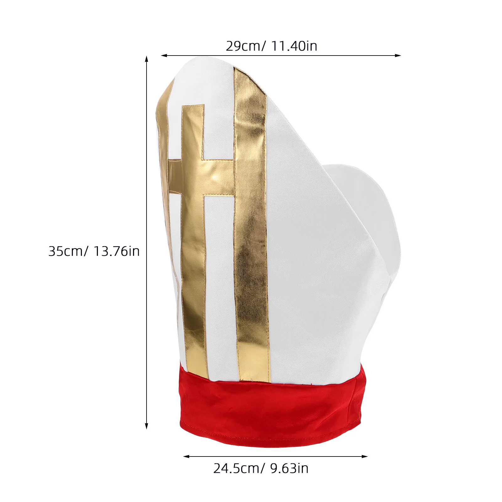 Pope Costume Hat Creative Liturgical Miter Headpiece Vivid Colors for Biblical Costumes Church Play Halloween Accessory