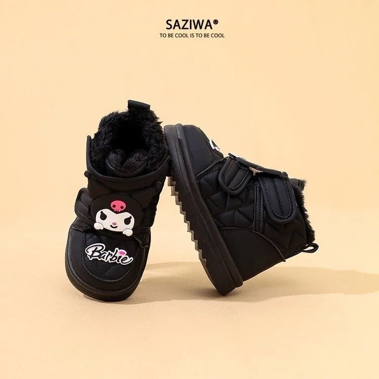 

Girls' casual shoes, boys' cotton shoes, winter plush new style, children's thickened Kuromi warm snow boots for girls