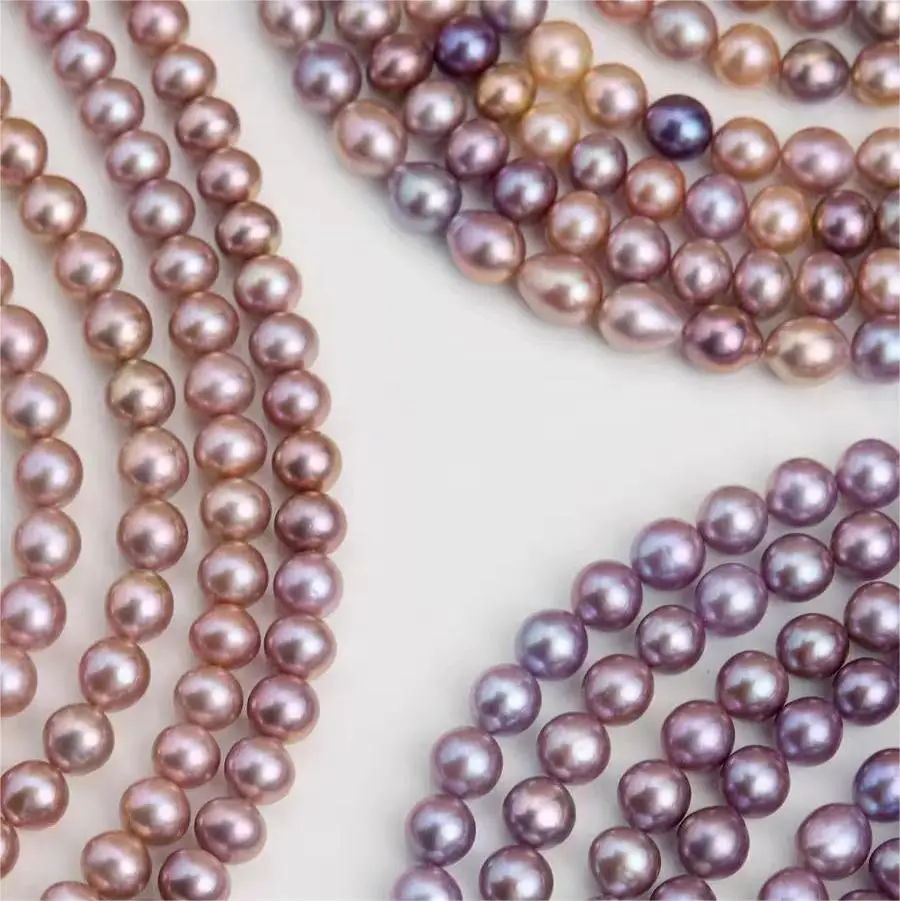

Candy Color Natural Freshwater 4A Grade Round Pearl Strands 9-11mm Bead Necklace Jewelry