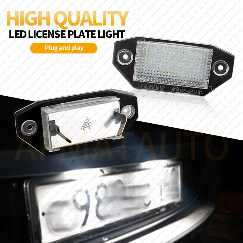 

2 шт. светодиодный светильник номерного знака для Ford Mondeo MKIII 2000-2007 4D/5D 2 шт., белая лампа Canbus без ошибок, автомобильные аксессуары