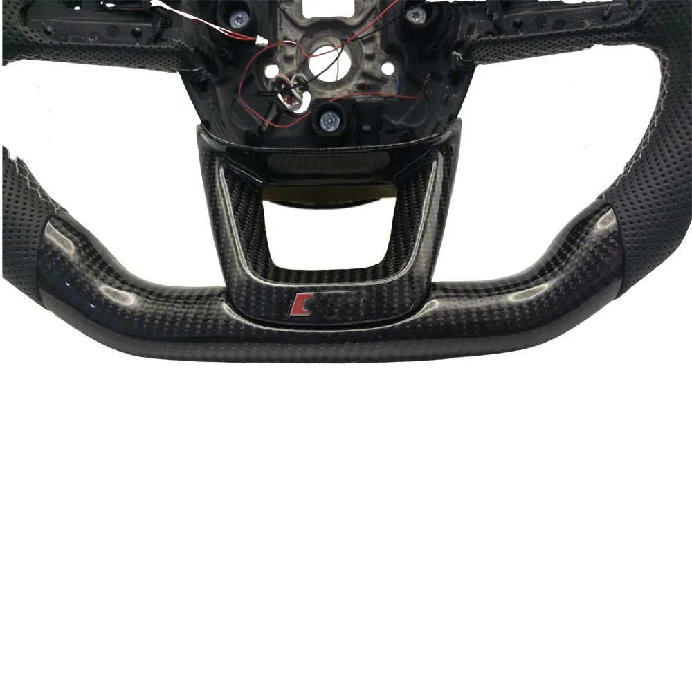 Picture 4: Suitable for Audi Q5 FY Q7 Q8 carbon fiber semi perforated leather steering wheel assembly