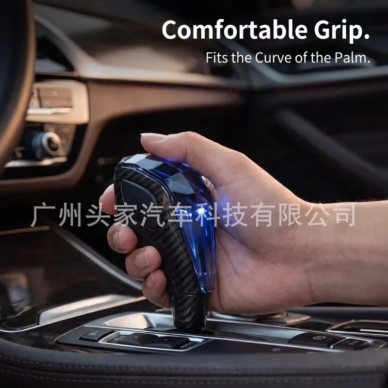 for Toyota Mazda Carbon Pattern LED Crystal Gear Shift Knob Head Handle Universal Car Modification Accessories