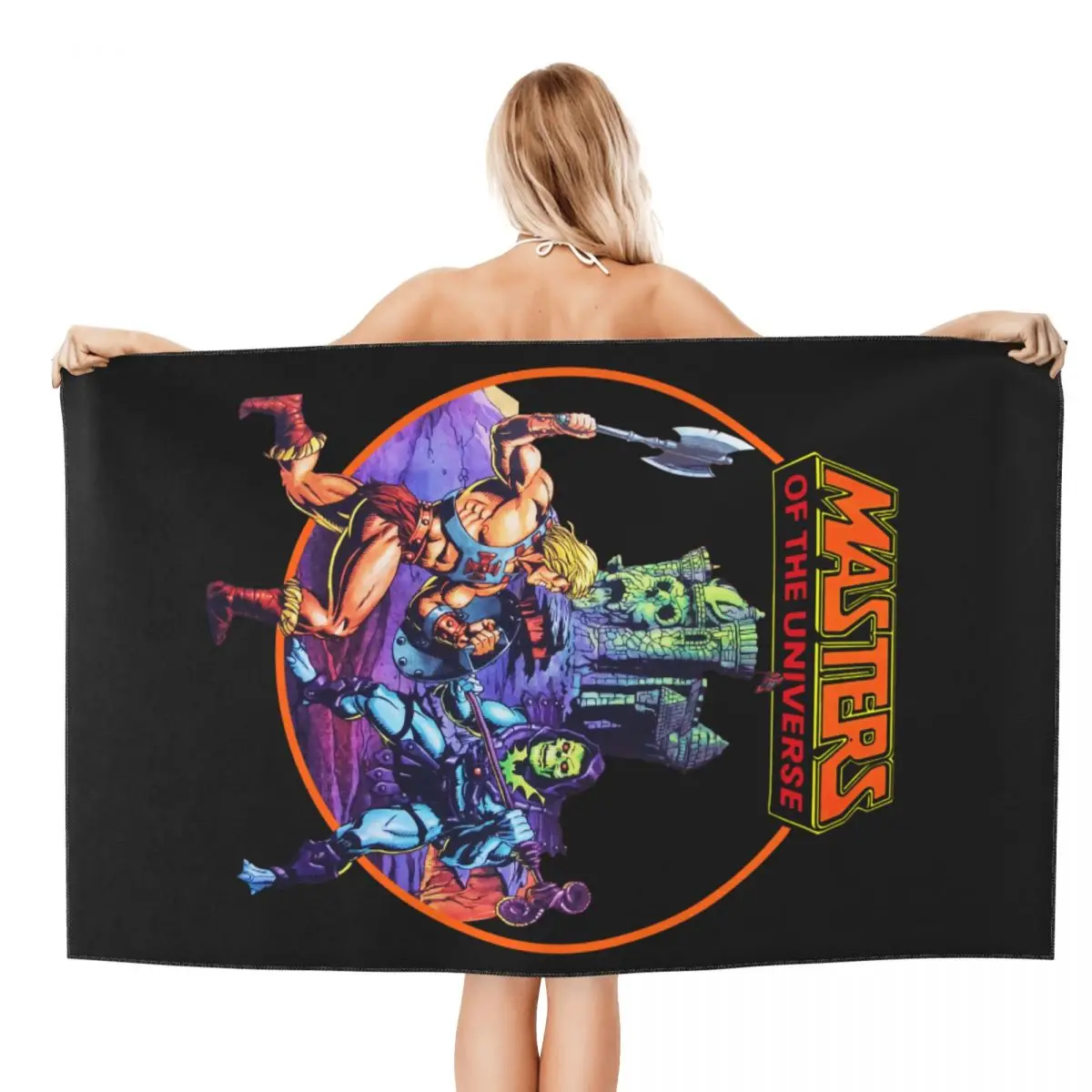 Customized Quick Dry Microfiber Beach Bath Towel Absorbent Skeletor 80s She-Ra Beast Sauna Bathroom Towels