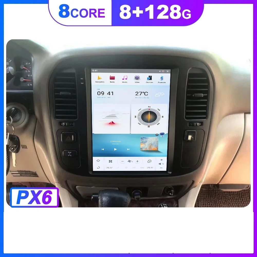 Android 13 Tesla Screen Navigation For Toyota Land Cruiser 100 LC100 For Lexus LX470 GPS Car Radio Multimedia Auto Radio Carplay