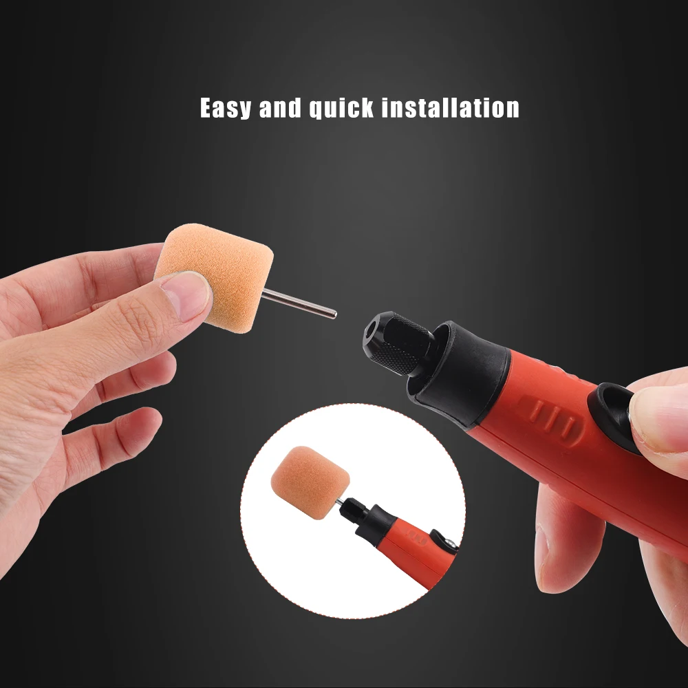 SPTA 5 szt. Pomarańczowy zestaw nakładek polerskich z elastycznym wałem