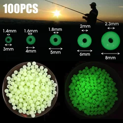 100 Uds flotadores de pesca nocturna cuentas bolas brillantes cebo de lubina luz luminosa brillante Circular brillo 3mm-10mm accesorios de señuelo