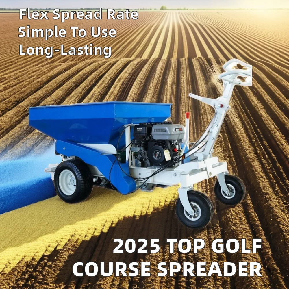 Spalmatore per fertilizzanti per camion con ruote piccolo e tenuto in mano regolabile per la manutenzione della serra del campo da golf del prato della fattoria del frutteto domestico