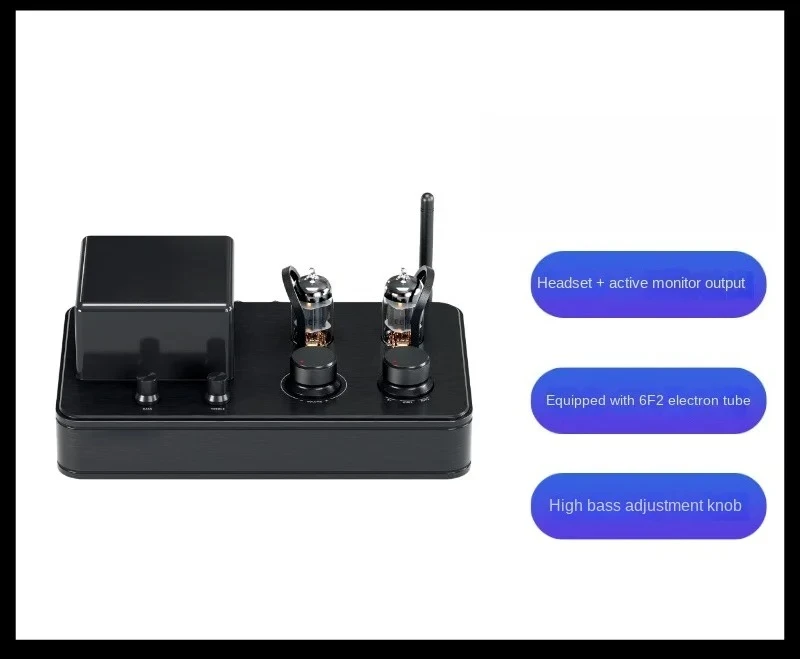 T3 Bluetooth 5.0 Hybrid Stereo Tube Amplifier Class AB with Headphone Output Amplifier