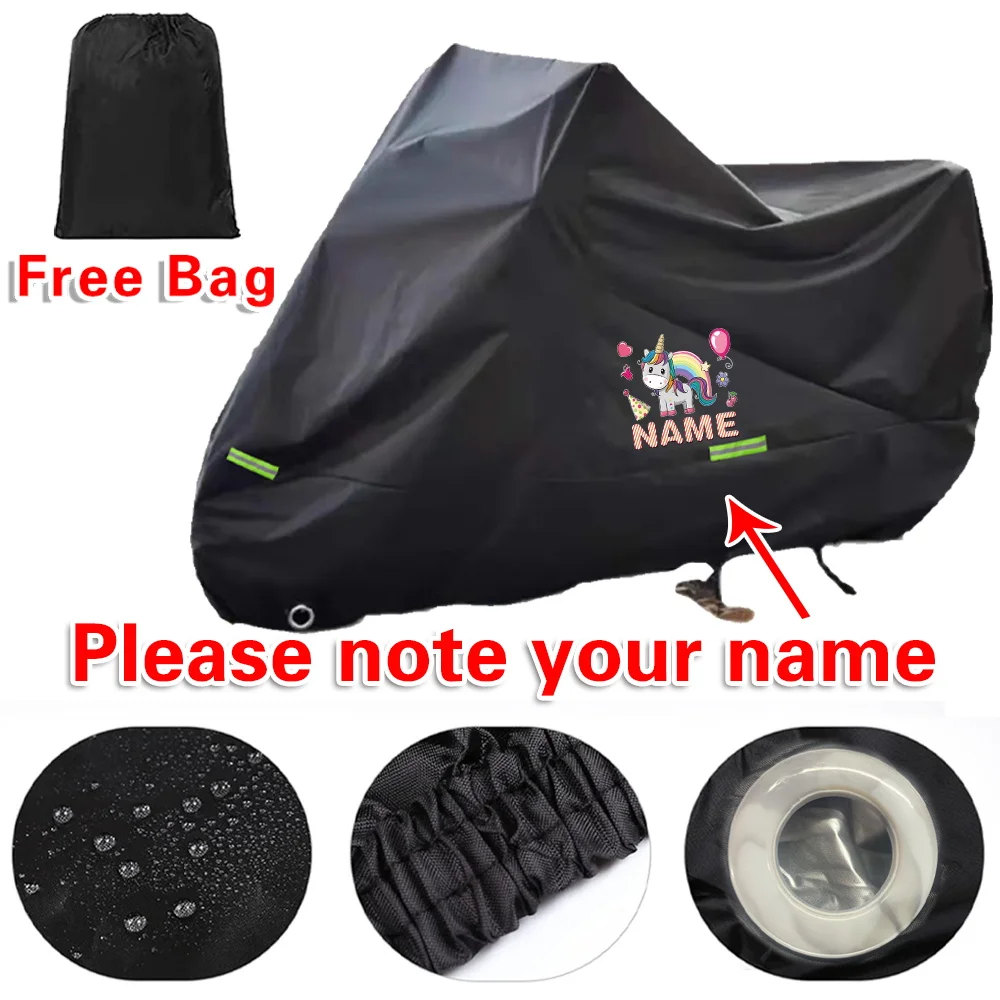 

Customized Name Motorcycle Cover Protector Dust Rain Covers Motorbike Motors Waterproof Sunshade Cover Wear-resistant Fabric
