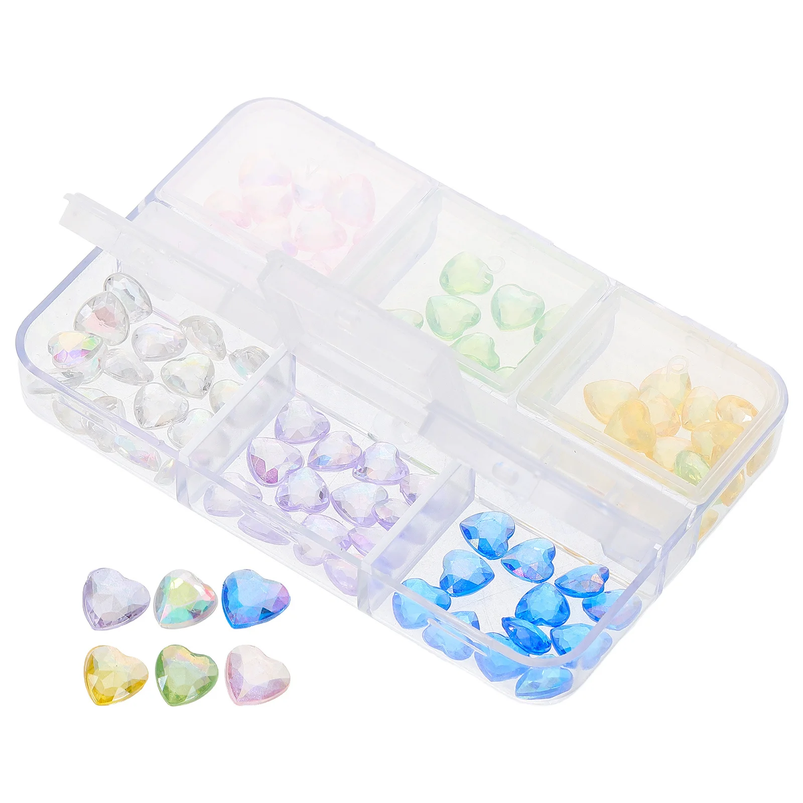 

1 Box Of Resin Charms Heart-Shaped Gems For Women Diy Nail Art Manicure Decoration Small Rhinestones Kit Portable Nail Jewels