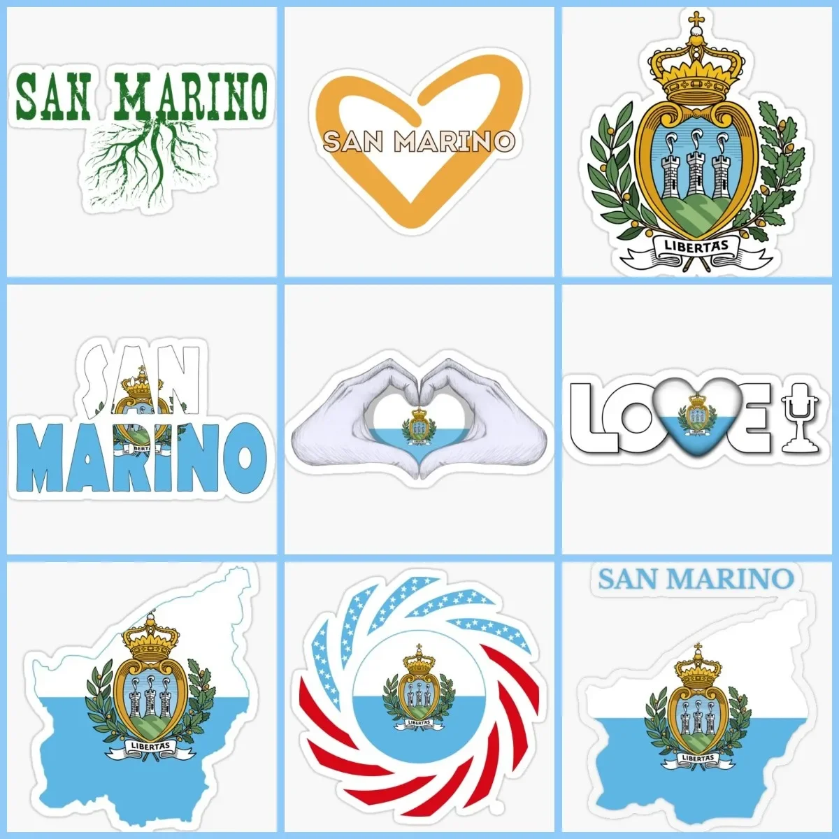 

SMR San Marino Flag Map Sticker Bicycle Vinyl Motorcycle Laptop Car Wall Truck Window Van Helmet Racing Decals Customizable