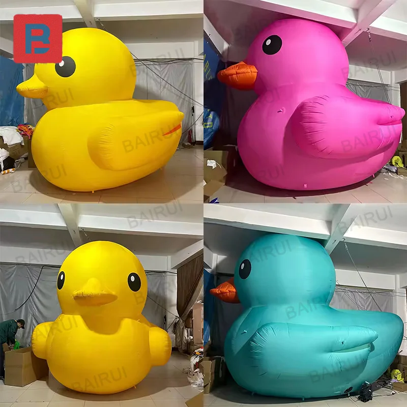 Colorful inflatable duck balloon yellow pink red green duck cartoon animal toy