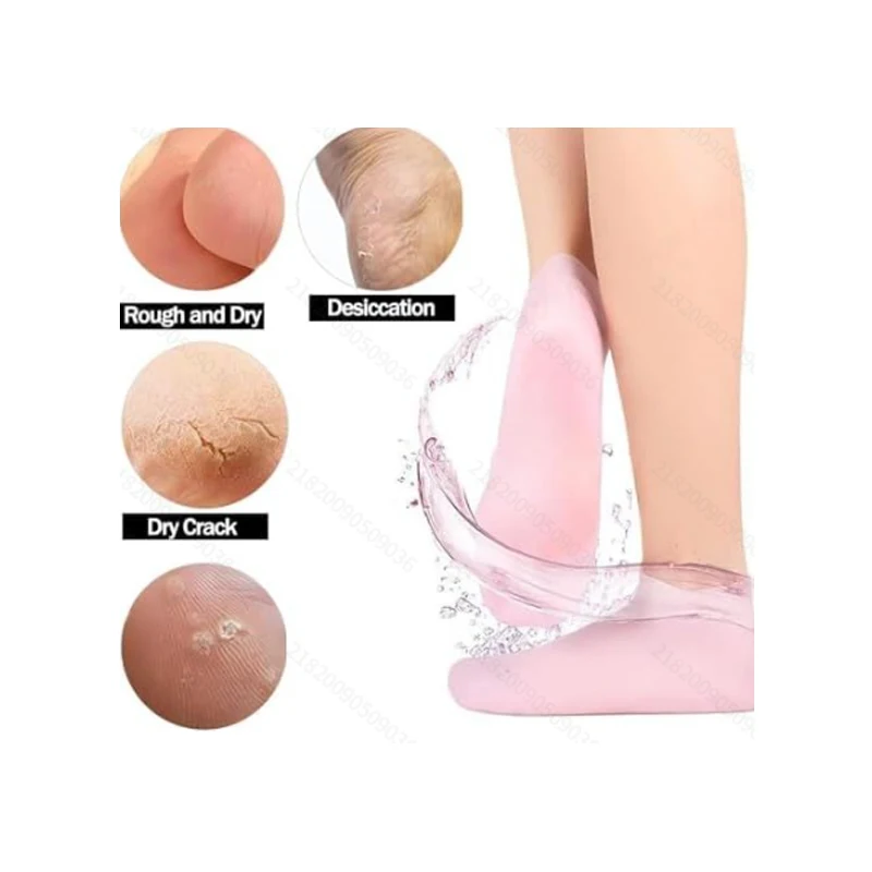 1pair Silicone Socks Moisturise And Prevent Cracks And Soften Calluses And Cornsfoot Maskbeach Socksprotective Foot Covers