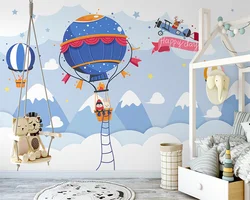 beibehang Customized modern papel de parede Nordic cartoon space rocket planet astronaut children's room background wallpaper