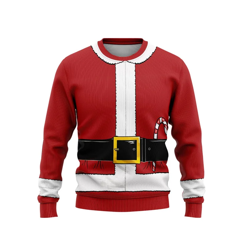 

New Year Christmas Sweatshirt For Men And Women Fashion Santa Claus Snowmen Sweatshirt Funny Pullovers Longsleeved Sportwear