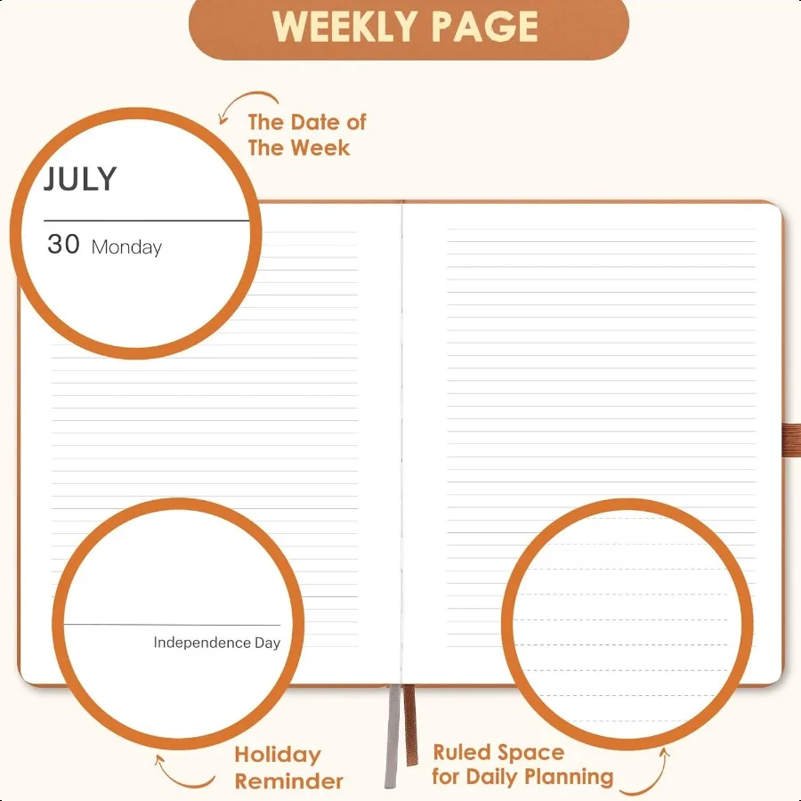 20252026 Planner 20252026 Planner Weekly and Monthly 8× 10 July 2025 June 2026 Inner Pocket Elastic Closure Pen Loop Bookmarks