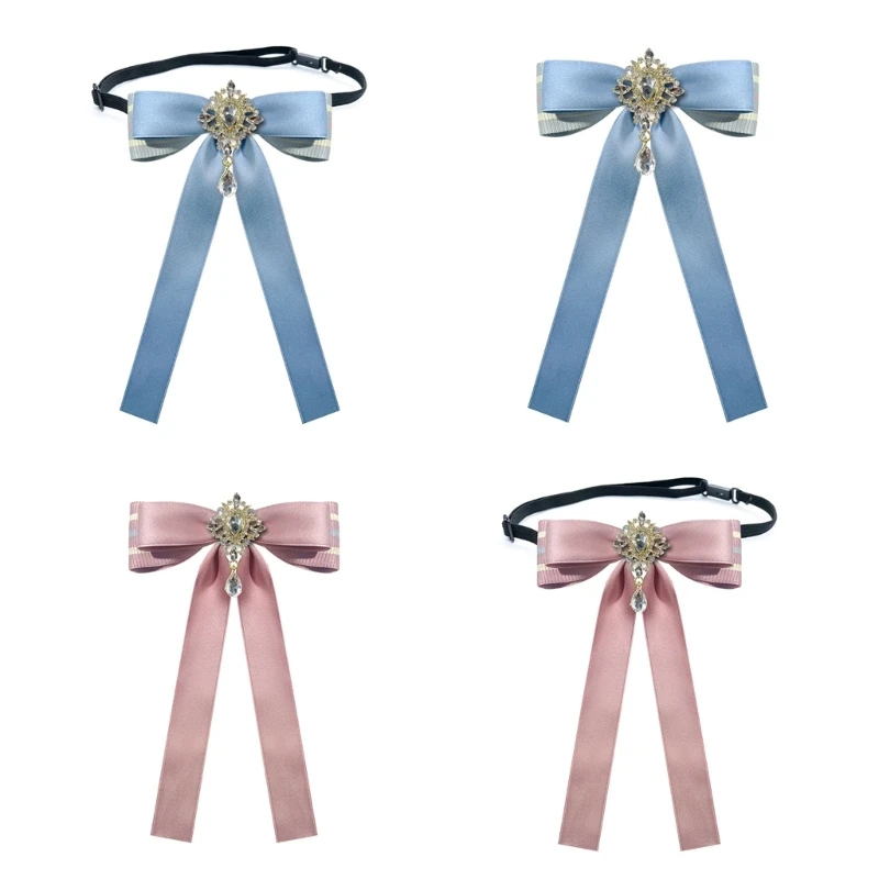 

Ribbon Bow Tie Collar Pin Bowknot Brooch for Girls School Uniforms Accessories Dropship