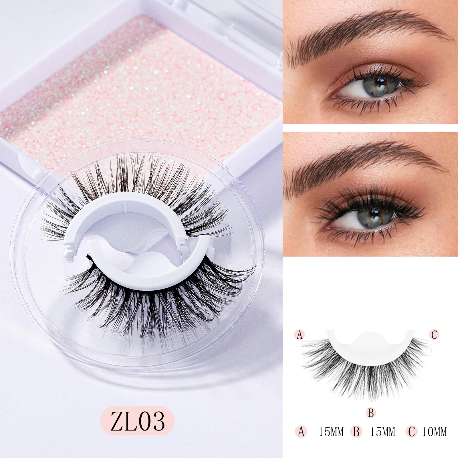 1 paio Curling Up Innesto Ciglia Riutilizzabili Autoadesive Ciglia Finte Striscia Completa Ciglia Senza Colla 3 Secondi Da Indossare Ciglia