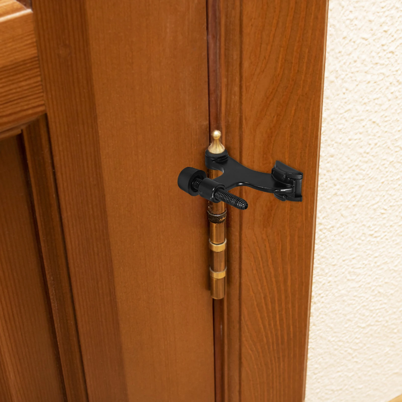 

Thickened Alloy Topper Hinges Anti Rust Coating Adjustable Black Door Stop Hinge Door Stoppers Wall Protector