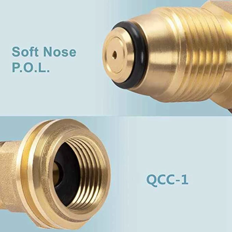 Propane Tank Adapter Converts POL LP Tank Service Valve To QCC1 / Type1 Hose Or Regulator