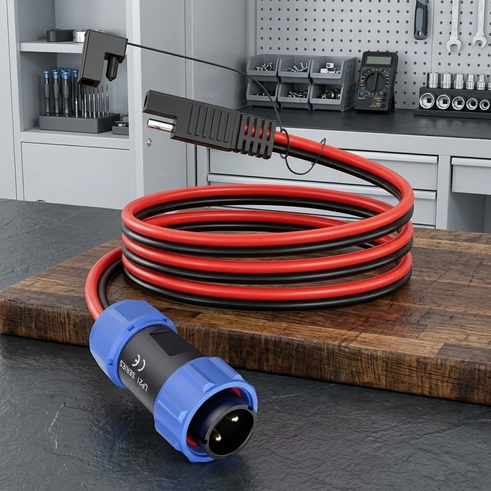1M Aviation Male Connector Cable 12AWG with For SAE Quick Connect for AC200MAX AC200P AC300 AC500 Solar Generator Systems