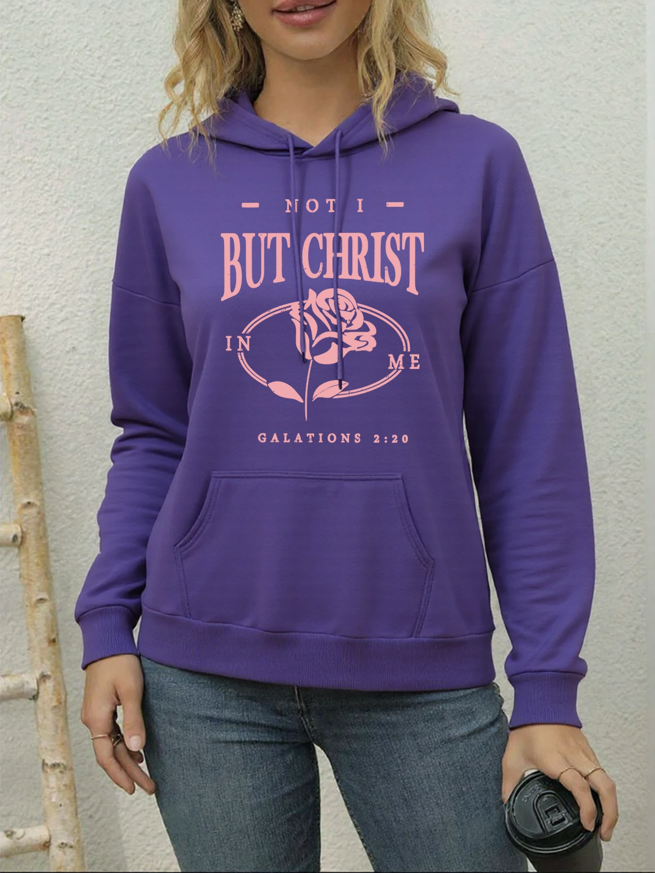 Christus In Me Galations Gedrukt Vrouwelijke Hoodies All-Match Hip Hop Hoodie Fleece Crewneck Dameskleding Herfst Harajuku Top