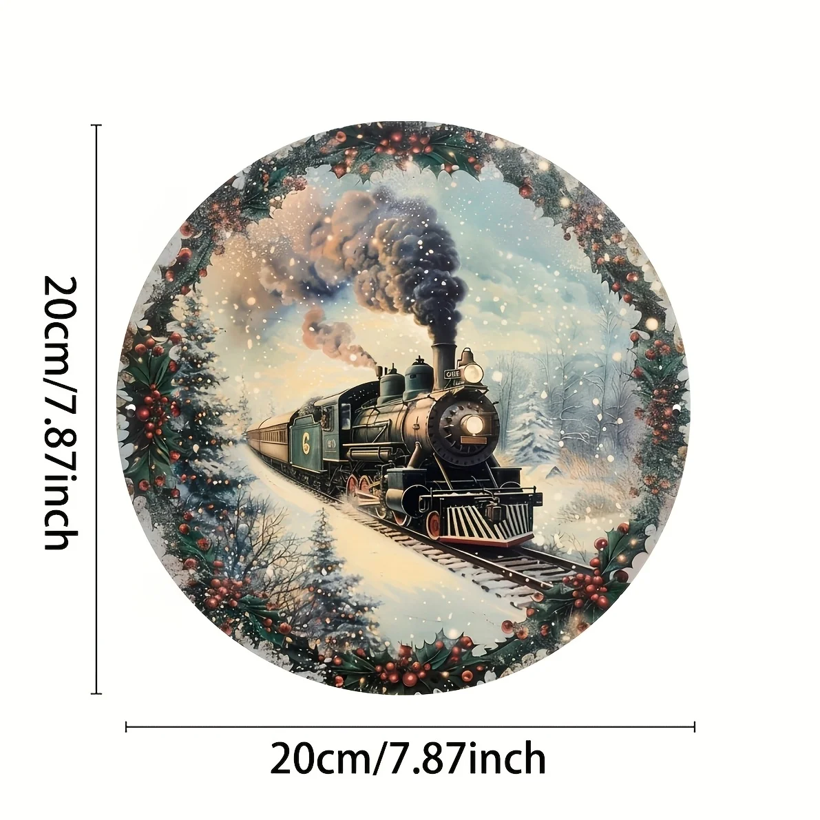2D Flat, 1pc 2D Flat, Christmas Wonderful Journey Mini Train Vintage Aluminum Sign, One Pack, Metal Wall Decor, Suitable for Ind