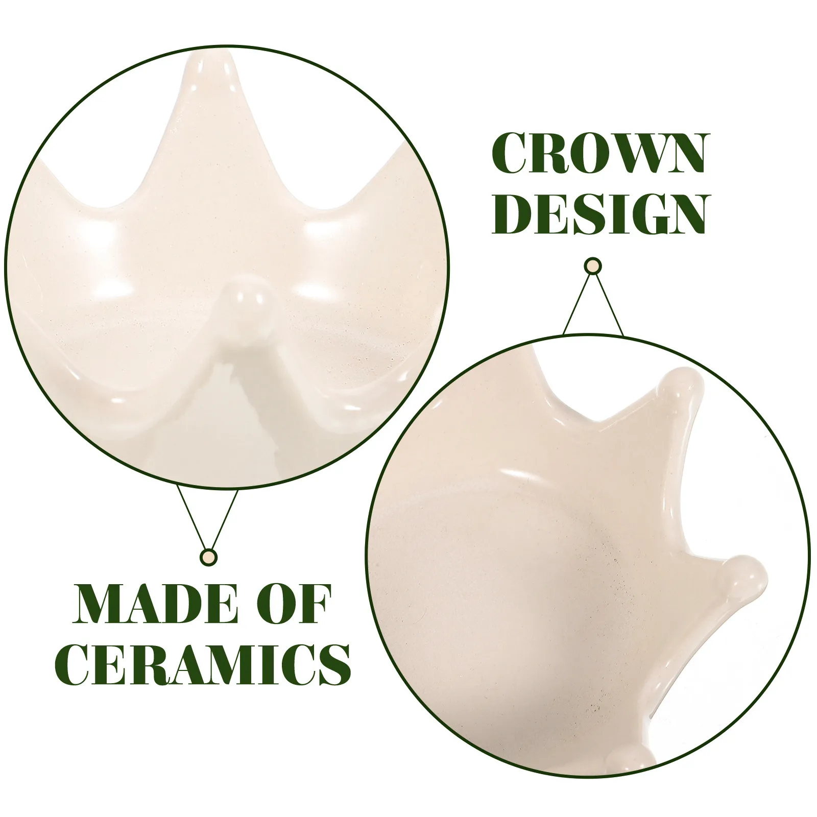 

Роскошная керамическая тарелка-поднос в форме короны для украшений, подставка для демонстрации бижутерии, органайзер для хранения серег и колец, декоративный элемент