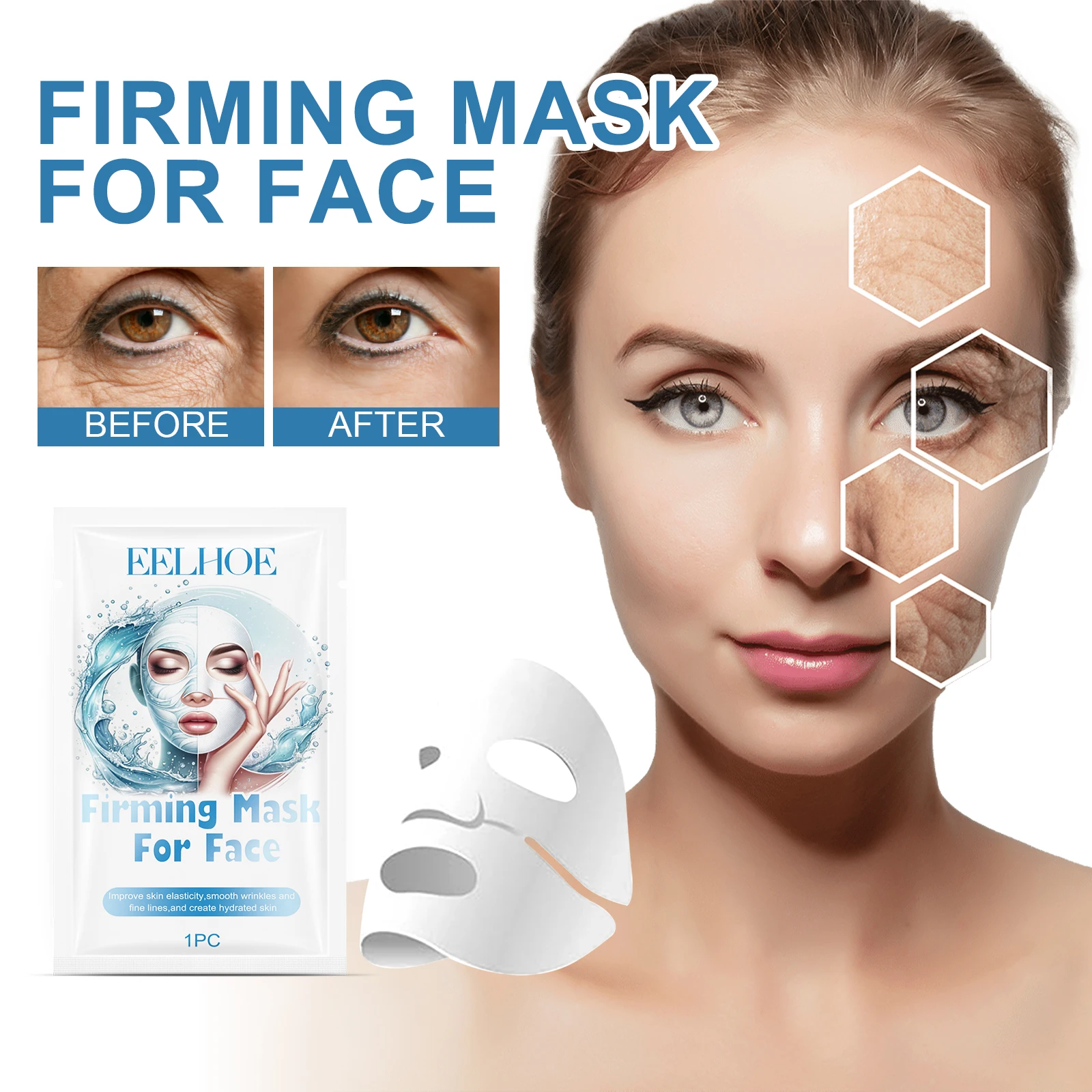 Collagen Korean Facial Masks Moisturizers Skin Tightening Improve Dry Rejuvenate the Face Shrink Pores Hyaluronic Acid Face Mask