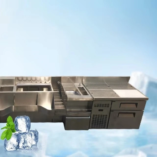 Portable Stainless Steel Cocktail Bar Station Workbench for Nightclubs-Refrigeration Equipment