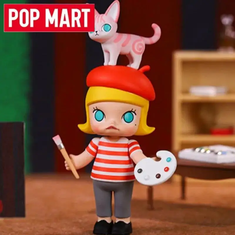 POP MART Molly Auction Series Blind Box Torebka Niespodzianka Mystery Box Zabawka Lalka Śliczna Figurka Akcji Anime Ozdoba na Biurko Kolekcja Prezentów