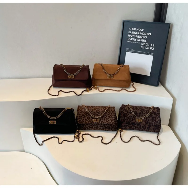 Premium Women's Messenger Bag Made Of Cheetah-Print Leather Boasting Dublin Vintage Neat Spacious Daily Style​