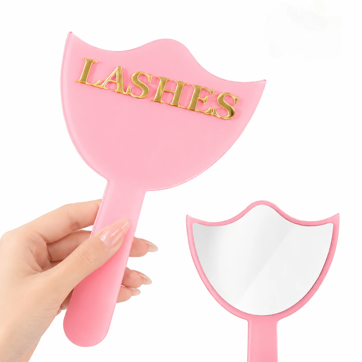 HD-Glas Wimpernverlängerungsspiegel mit Griff, Präzisions-Make-up-Spiegel für Wimpern-Stylisten & Salongebrauch, Großhandel