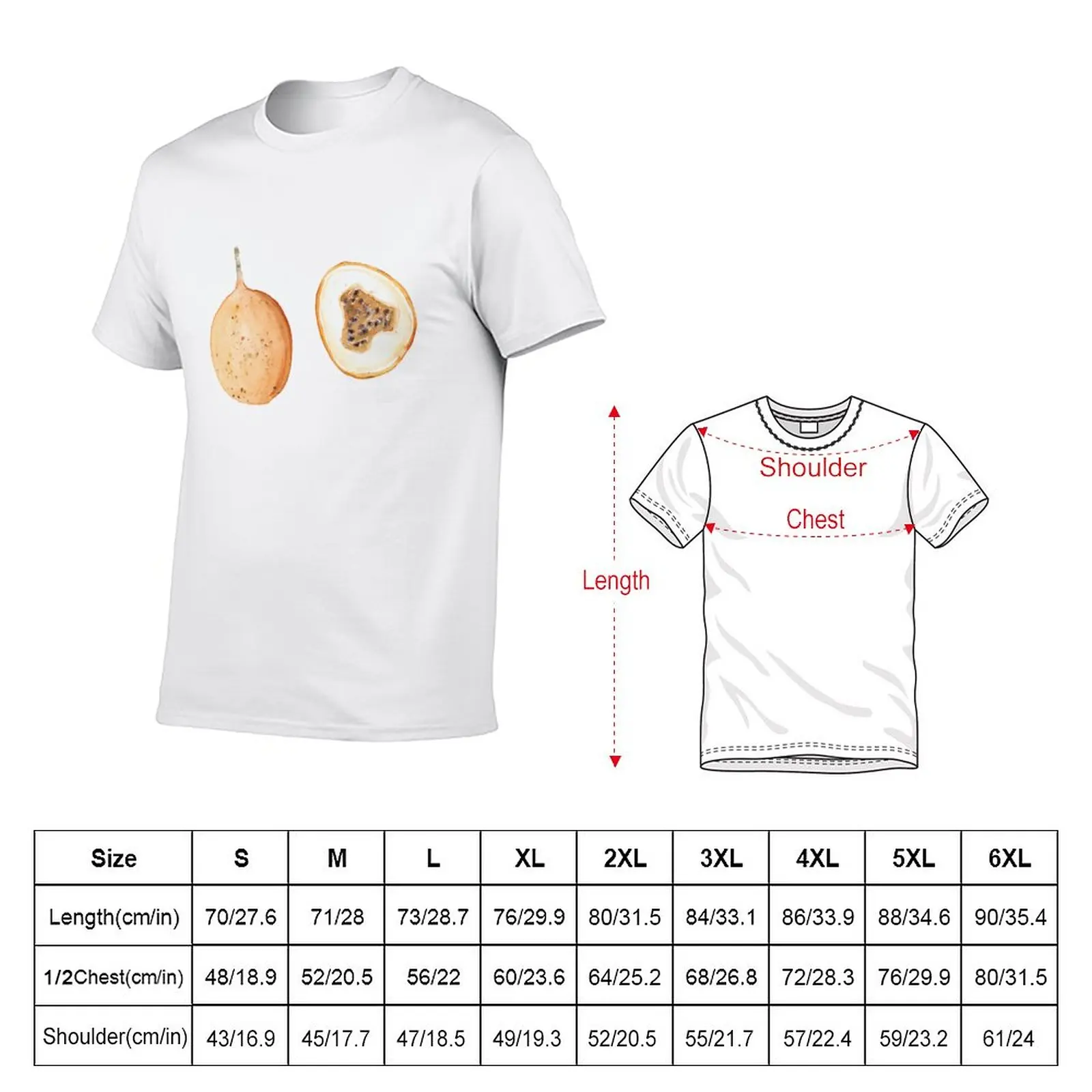 Hand drawn watercolor sketch illustration of granadilla and granadilla in section isolated on white art T-Shirt