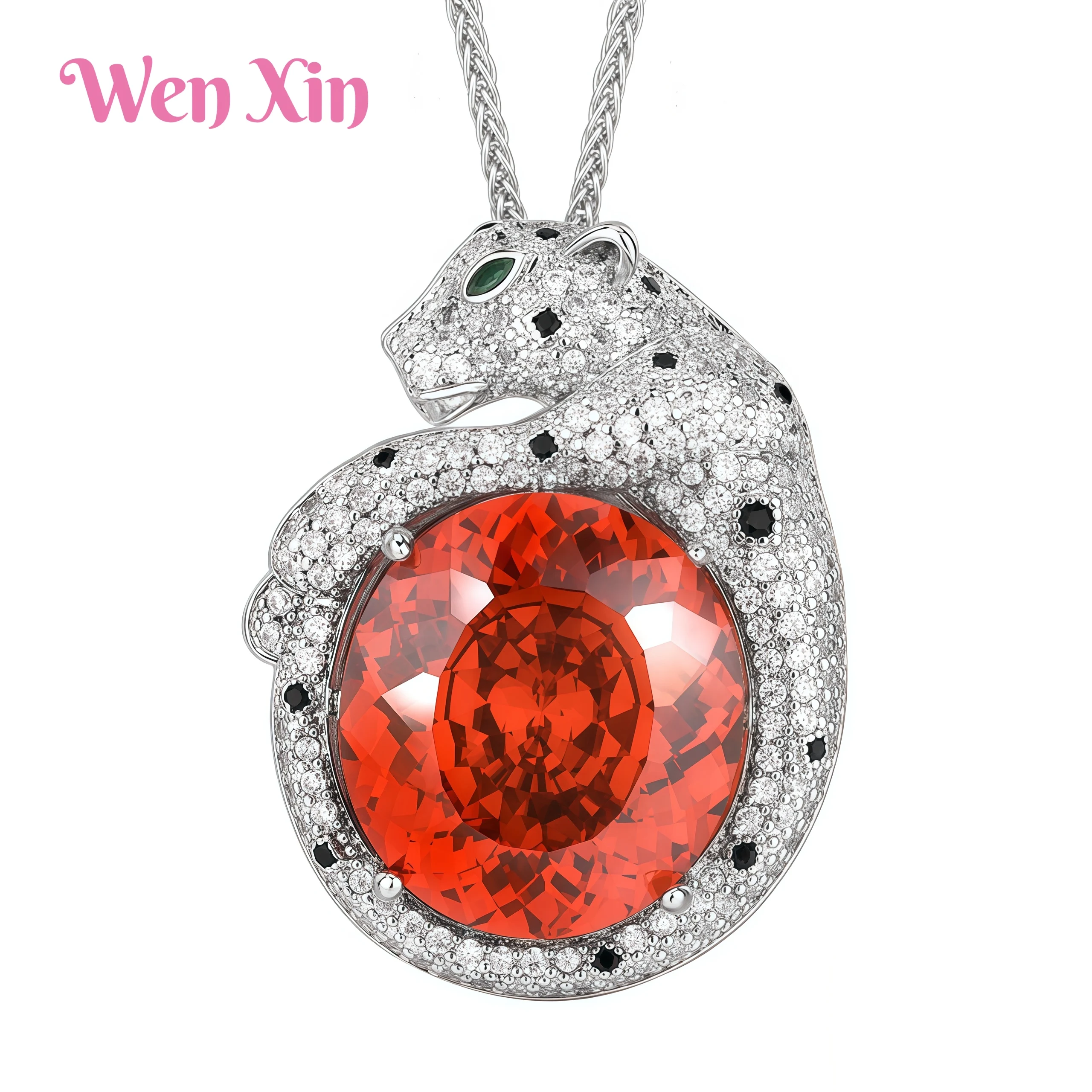 

WENXIN Brand MUSHAN MCT New Top Grade Blue Retro Necklaces Luxury Leopard Pendant Necklace Jewelry Fashion Jewelry Accessories