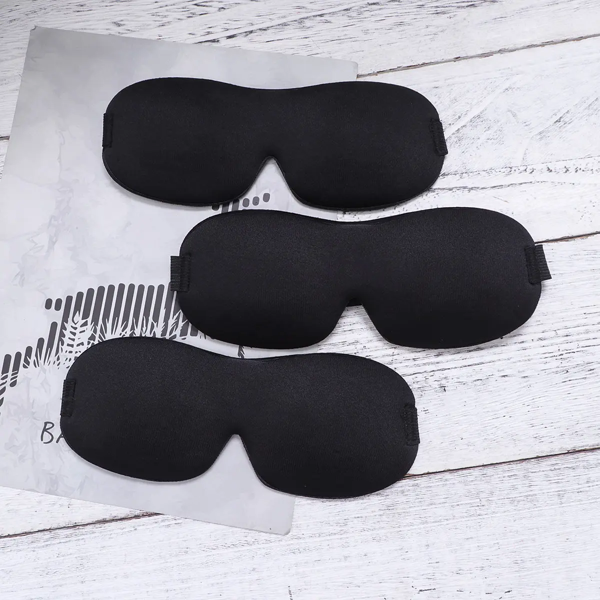 3Pcs Black 3D Eye Mask Sleep Mask with Extra Space Around Eyes Soft Breathable Fabric Elastic Strap for All Head Sizes Night