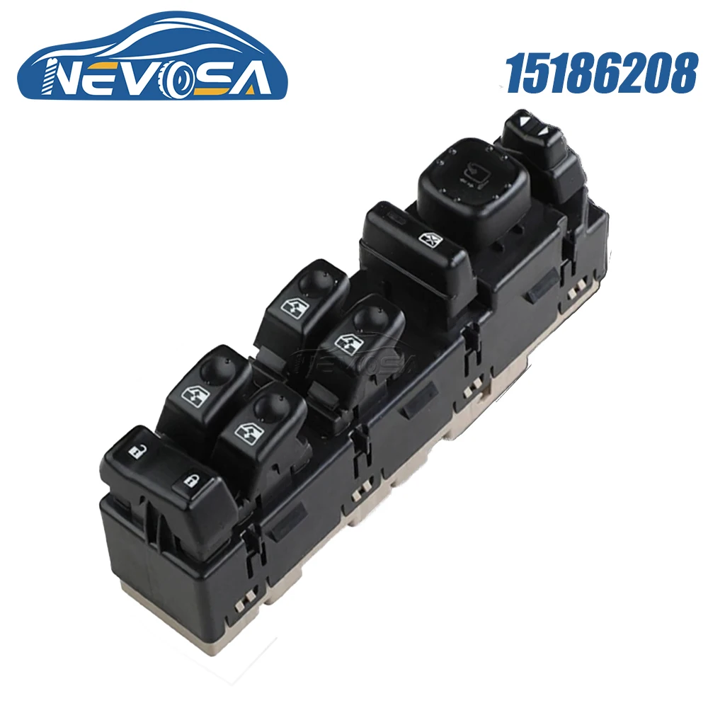 

NEVOSA 15186208 For Hummer H2 Chevrolet Suburban Avalanche GMC Yukon Sierra Door Lock Window Switch Mirror Button 15883319 DWS39