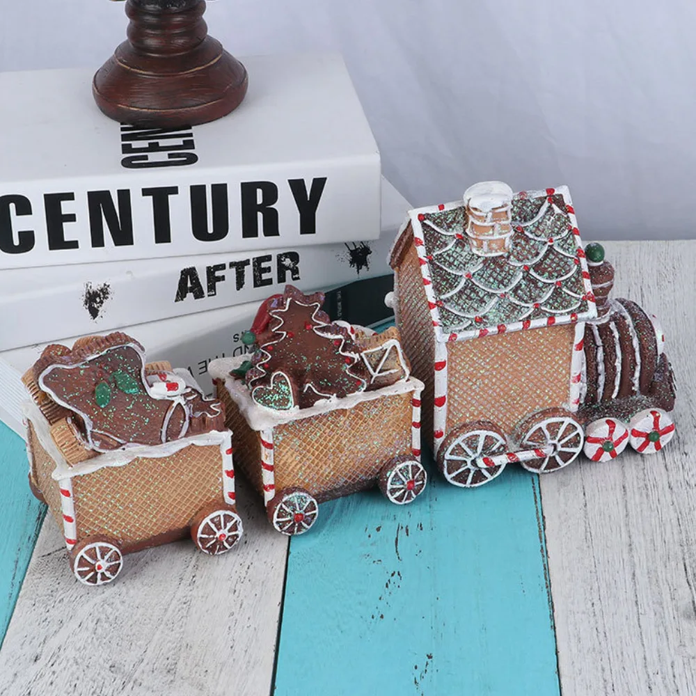 الزنجبيل قطار زينة عيد الميلاد احتفالي الراتنج منضدية محور عطلة غريب الأطوار عرض لغرفة المعيشة/نافذة متجر ديكور