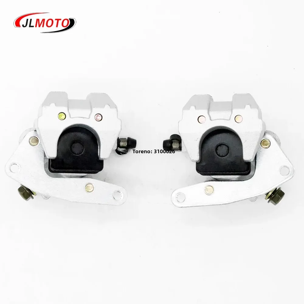 ด้านหน้าซ้ายขวาเบรค Caliper พร้อมผ้าเบรค Fit สําหรับ Yamaha ATV Quad Banshee Kodiak Grizzly YFM350 YFM400 YFM450 Raptor YFM660