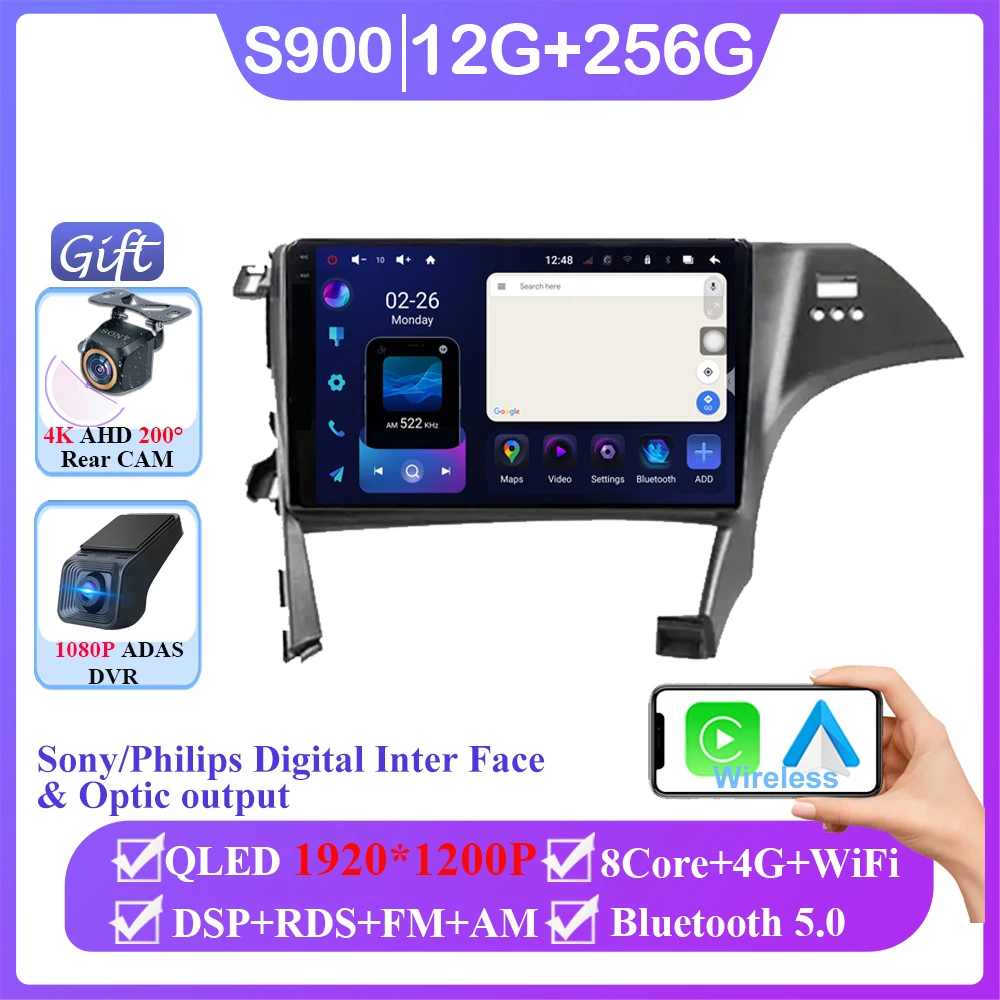 Android 16 voor Toyota Prius 3 XW30 2009 - 2015 Rechtsgestuurde auto autoradio scherm multimediaspeler navigatie GPS 2din DVD 5G
