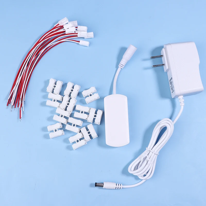 

White 3V 1A AC/DC Adapter Power Supply With 12 Ports Power Supply Output Universal For Model Lamp/Railway/Railroad/Train Layout