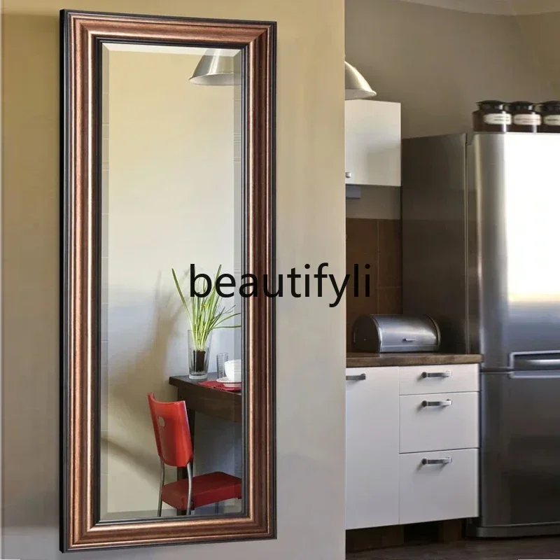 American wall-mounted home full-length mirror retro floor-to-ceiling full-length mirror wall-mounted fitting mirror2936
