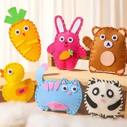 6pcs/lot Handcraft Toys Felt Stuffed Animal Dolls Sewing Set Handmade Keychain Ornaments for Children Educational Sewing Toys