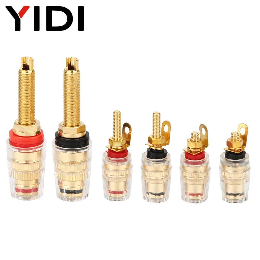 2/4 stücke Banana Stecker 4mm Jack Adapter Sockel Messing Stecker Gold Überzogene Schraube Kabel Terminal Binding Post audio Lautsprecher Verstärker
